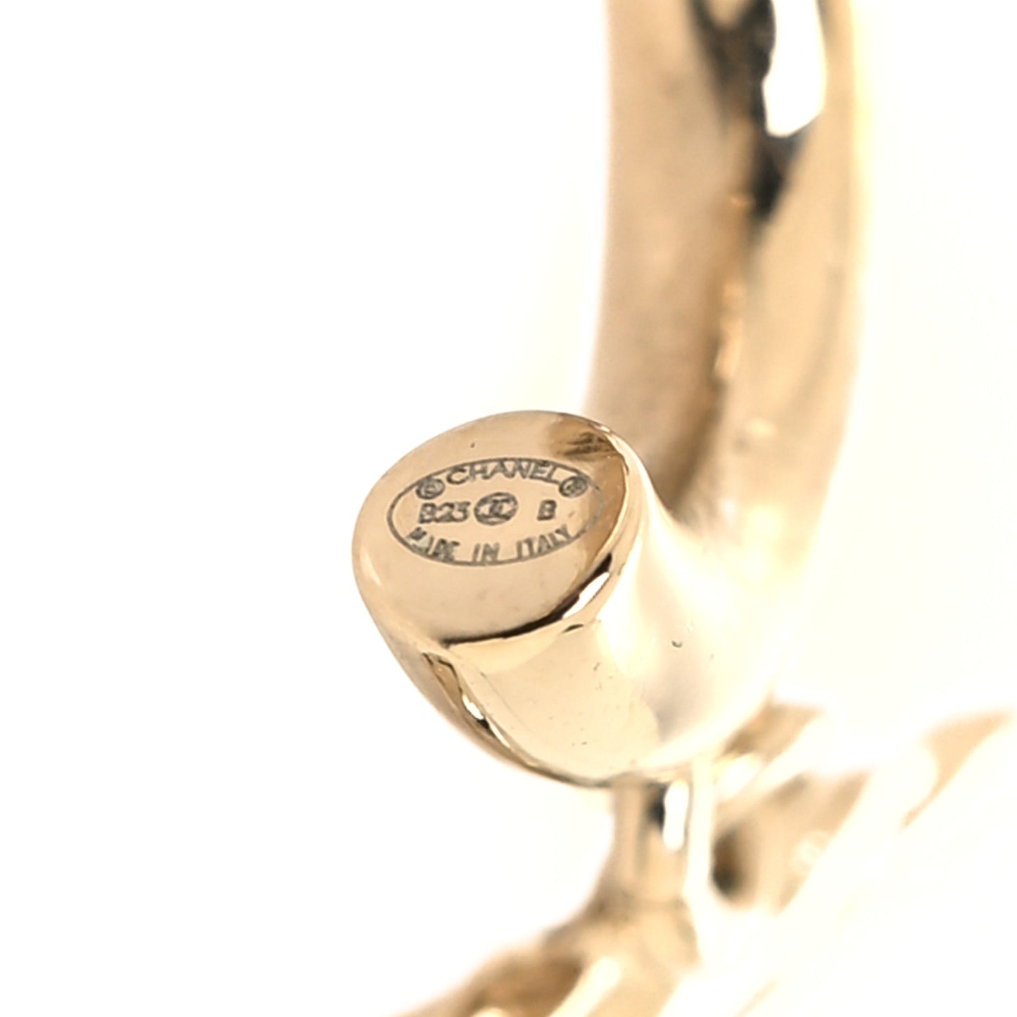 Metal Crystal CC Hoop Drop Earrings Gold