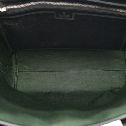 Gucci Textured Dollar Calfskin Web Medium Ophidia Tote Bag  Black 5 of 10