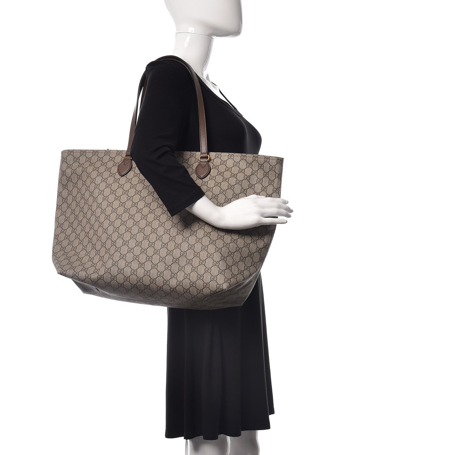 Gucci GG Supreme Monogram Medium Ophidia Shopping Tote Ebony 2 of 8
