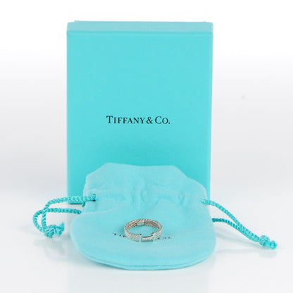 Tiffany Sterling Silver Diamond Narrow Somerset Ring 49 4.75 5 of 5
