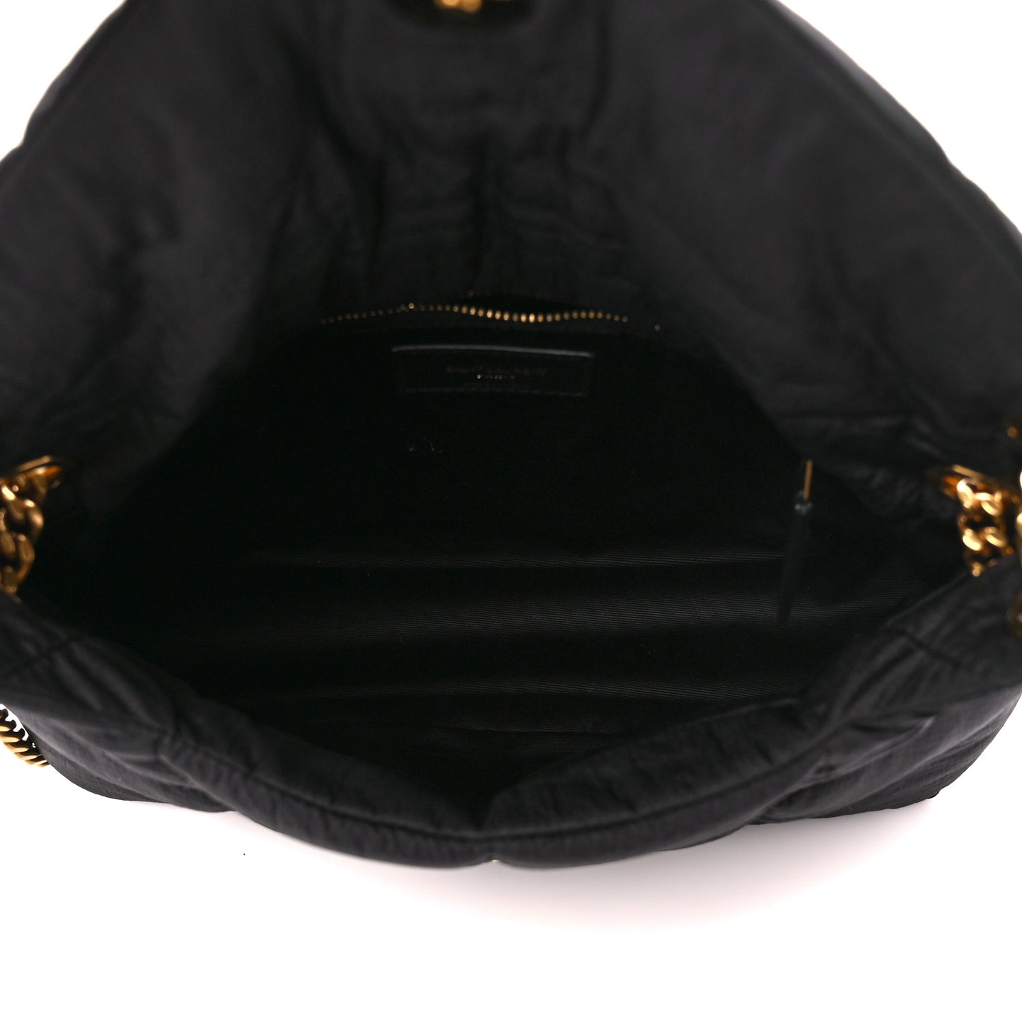 Nylon Quilted Small Loulou Puffer Monogram Chain Satchel Black