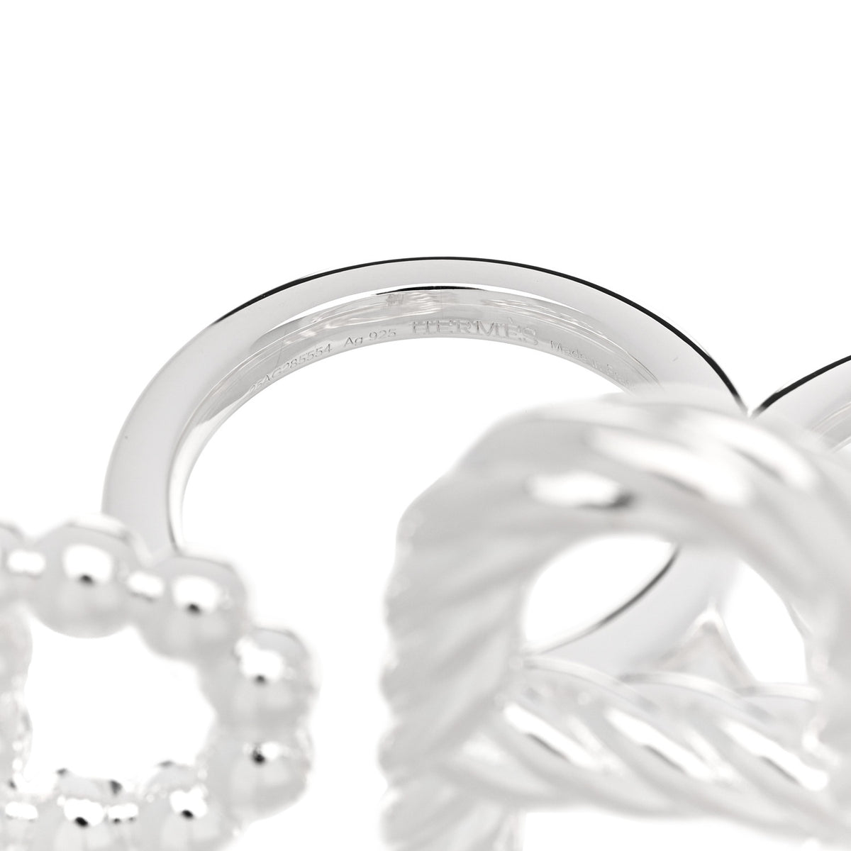 Sterling Silver Chaine d'Ancre Alea II Double Ring 56 7.5