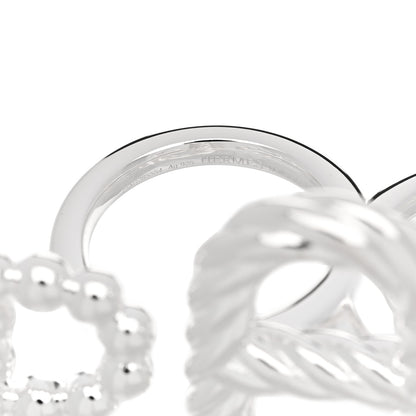 Hermes Sterling Silver Chaine d'Ancre Alea II Double Ring 56 7.5 4 of 4