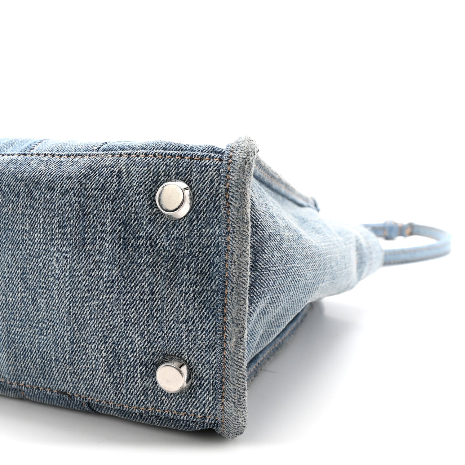 Balenciaga Washed Frayed Denim Logo Small Hardware Tote Blue 9 of 9