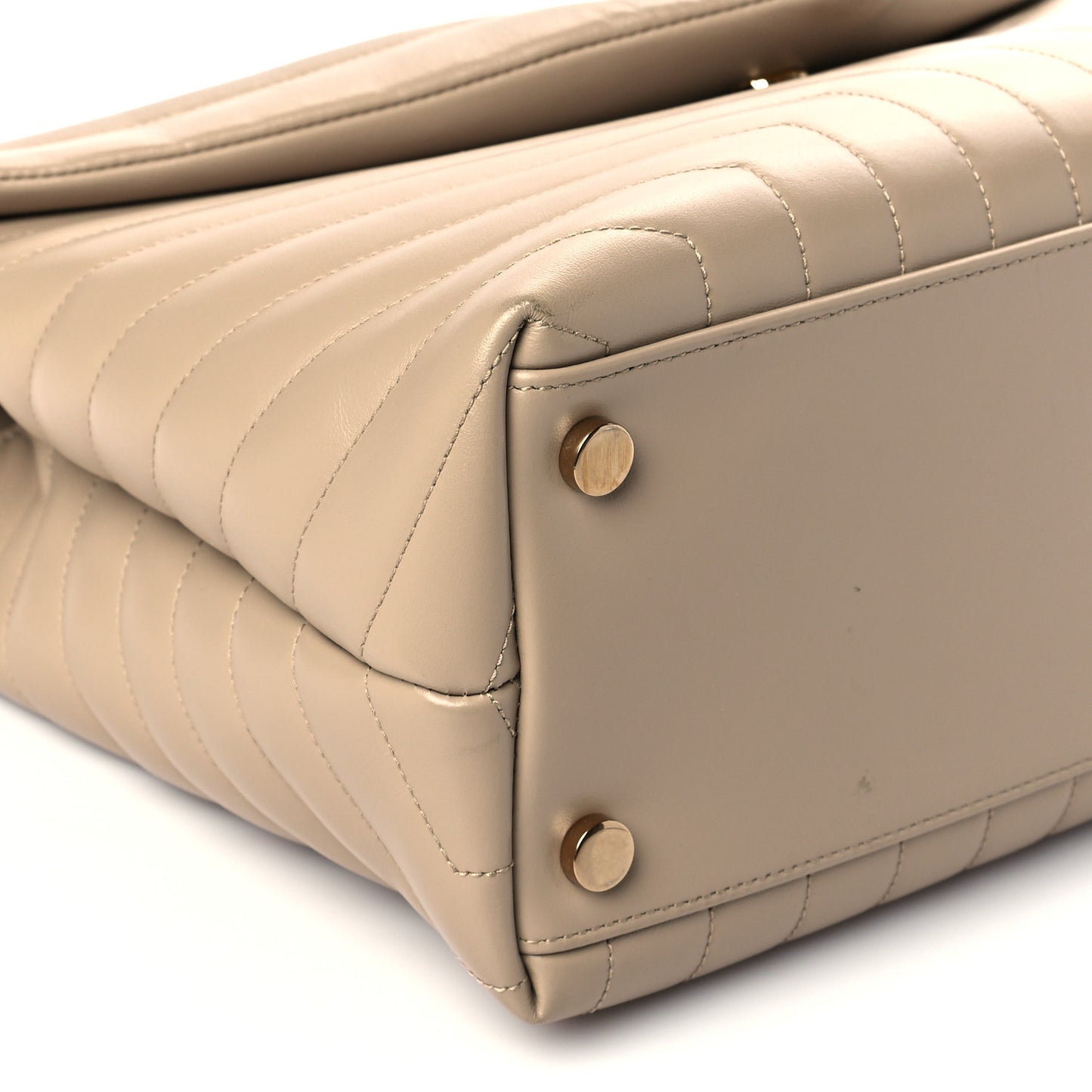 Calfskin Matelasse Large Loulou Monogram Chain Satchel Dark Beige