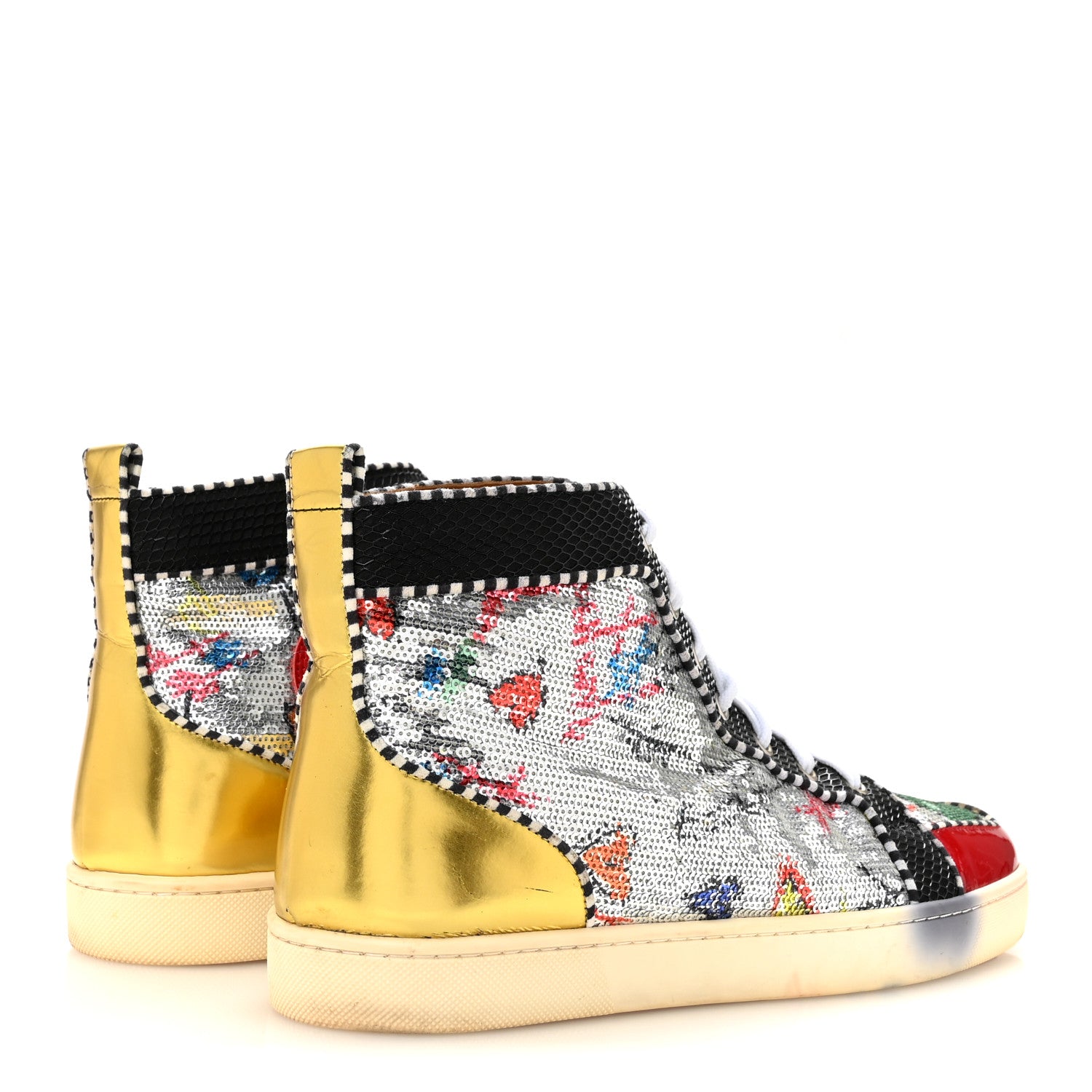 Christian Louboutin Patent Flash Paillettes Mens Rantus Orlato Sneakers 44 Version Silver 5 of 12