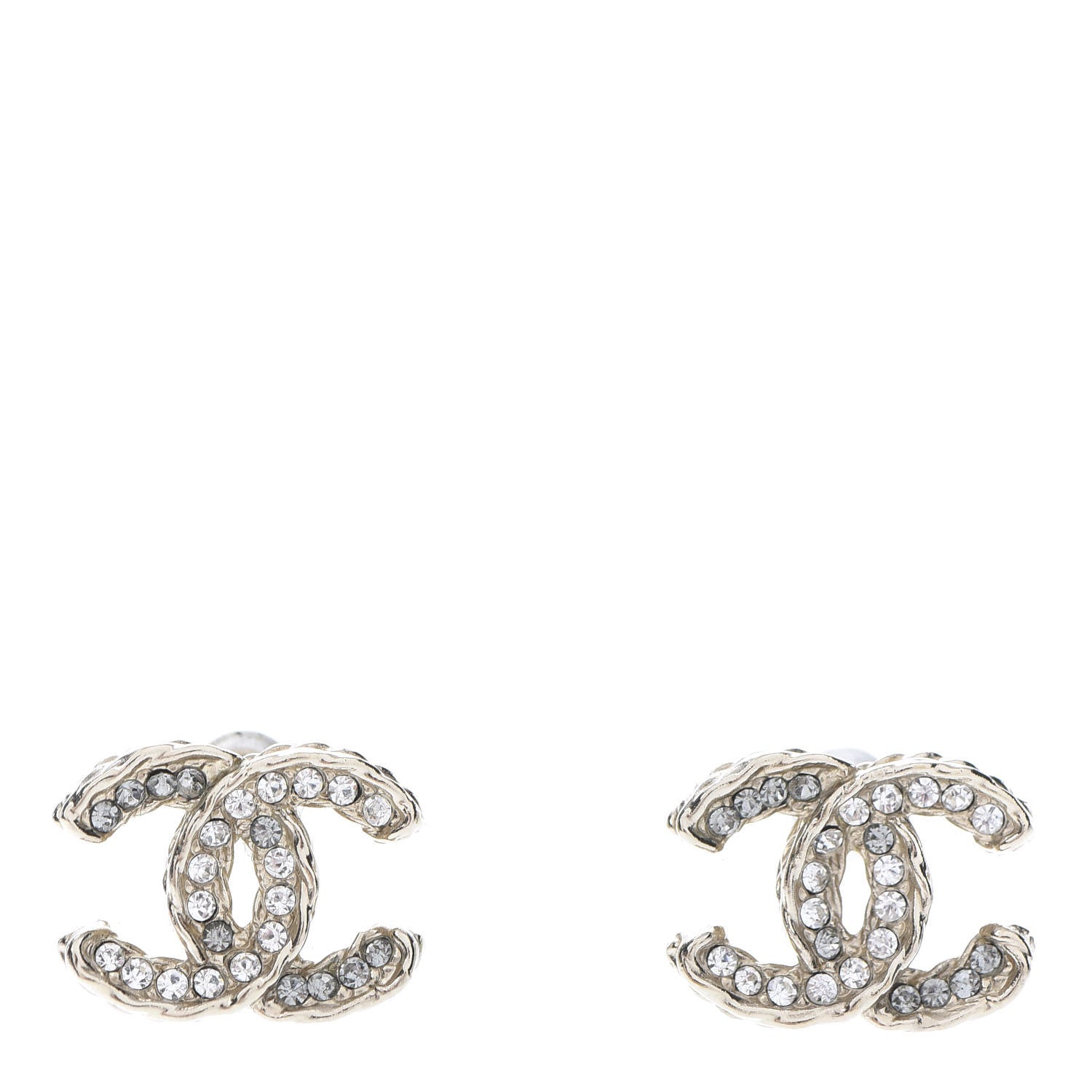 Chanel Crystal CC Earrings Gold 1 of 4