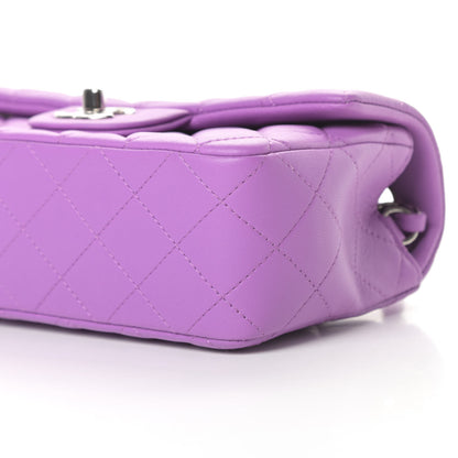 Chanel Lambskin Quilted Mini Rectangular Flap Purple 10 of 11
