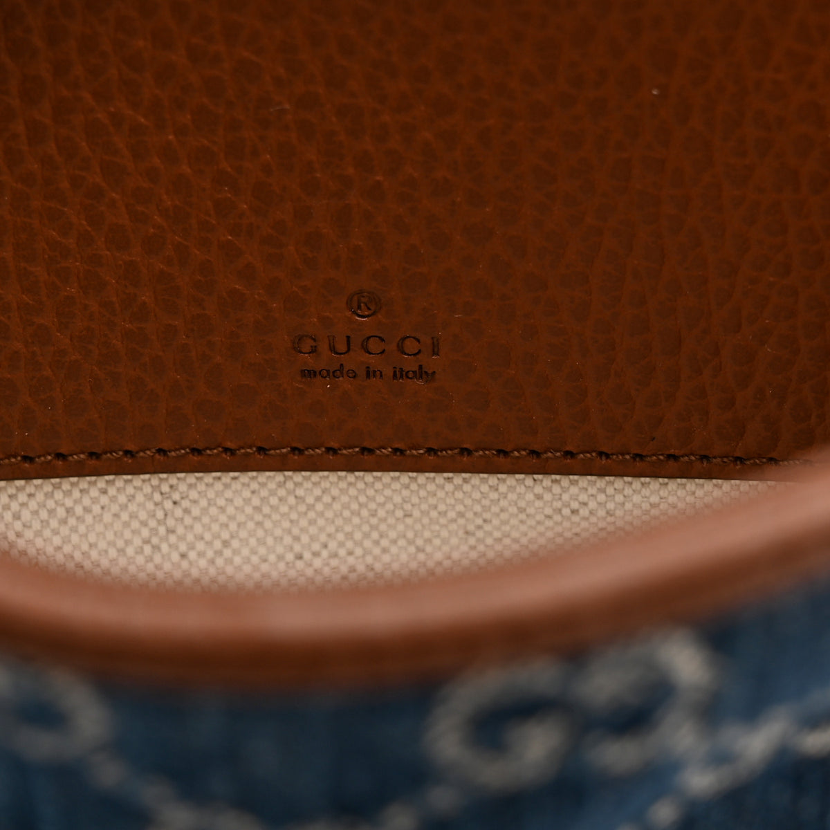 Gucci New Denim GG Monogram Calfskin Mini Jackie 1961 Hobo Blue Tea Cuir 6 of 11