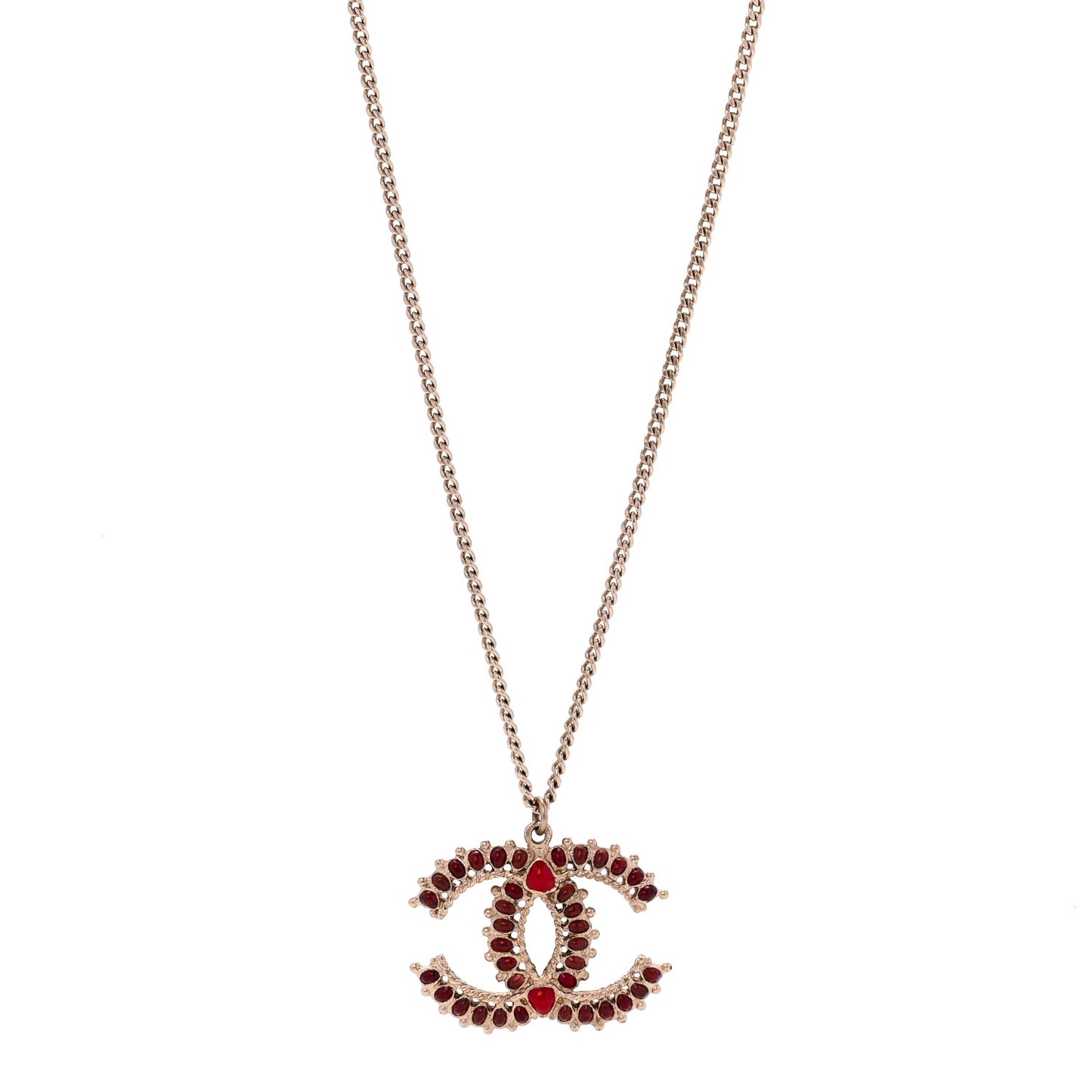 Resin CC Necklace Gold Red Burgundy
