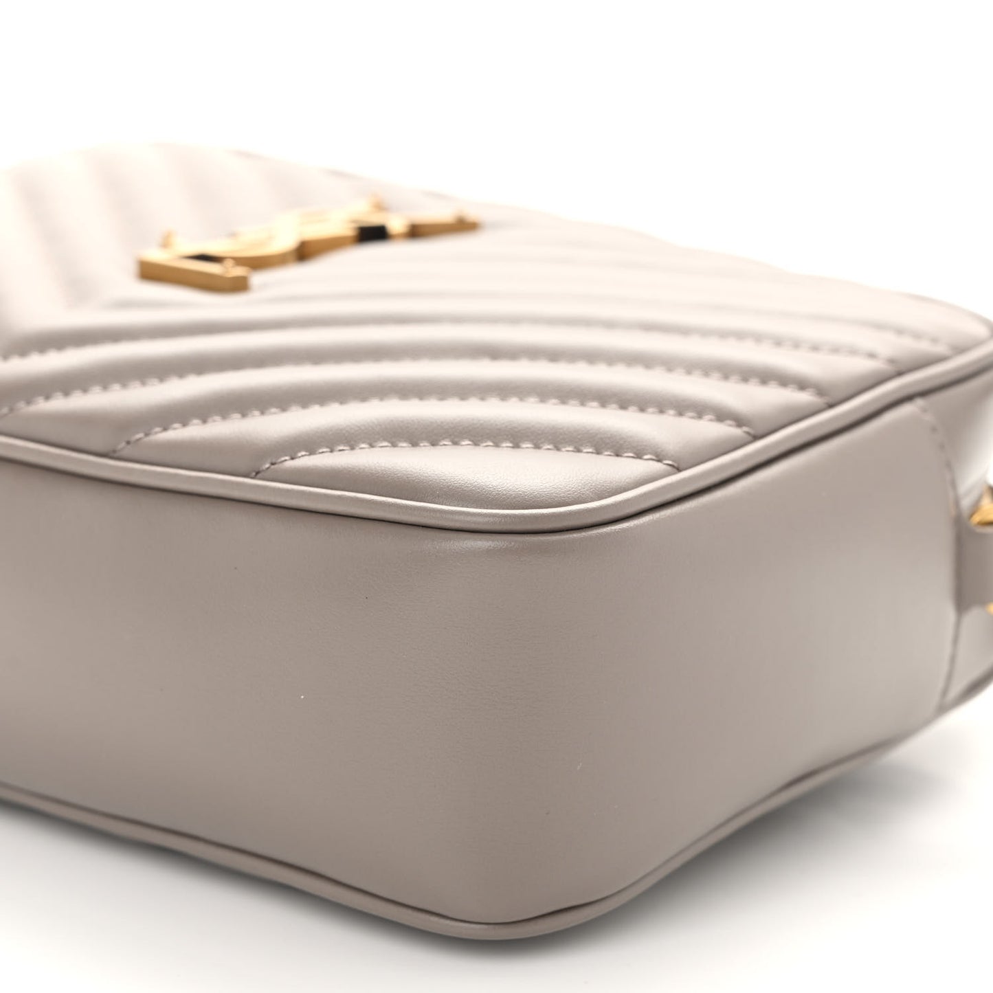 Calfskin Matelasse Monogram Lou Camera Bag Greyish Brown