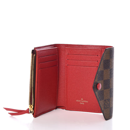 Louis Vuitton Damier Ebene Victorine Wallet Red 5 of 7