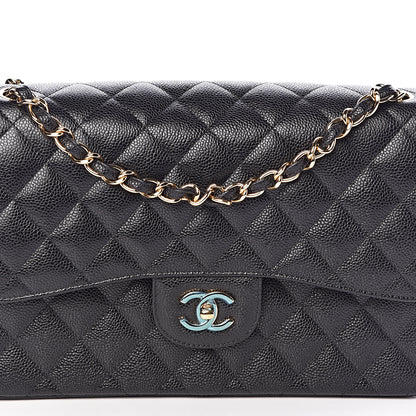 Chanel Caviar Quilted Jumbo Double Flap Black 10 of 11