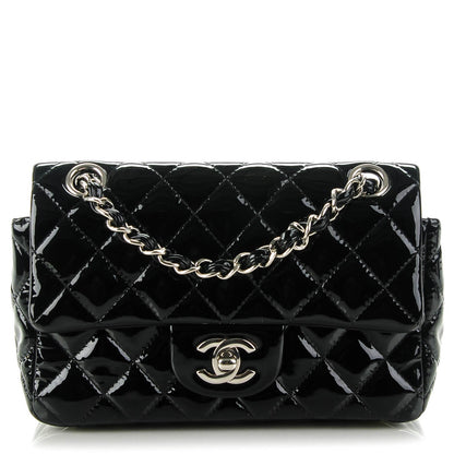 Chanel Patent Calfskin Quilted Mini Rectangular Flap Black 1 of 8