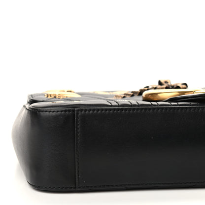 Gucci Calfskin Matelasse Animal Studs Medium GG Marmont Shoulder Bag Black 5 of 8