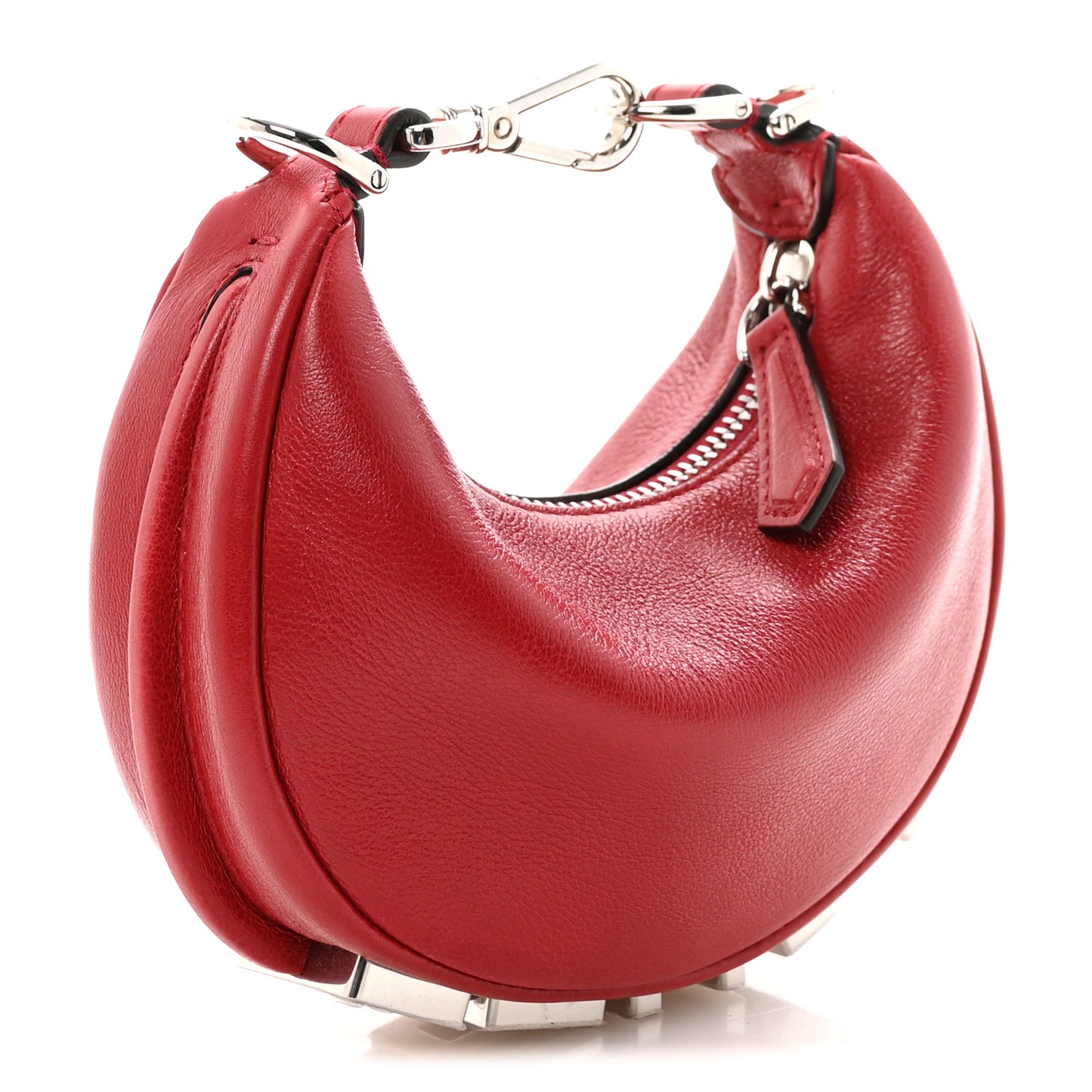 Vitello Grace Matte Nano Fendigraphy Hobo Charm Scarlet