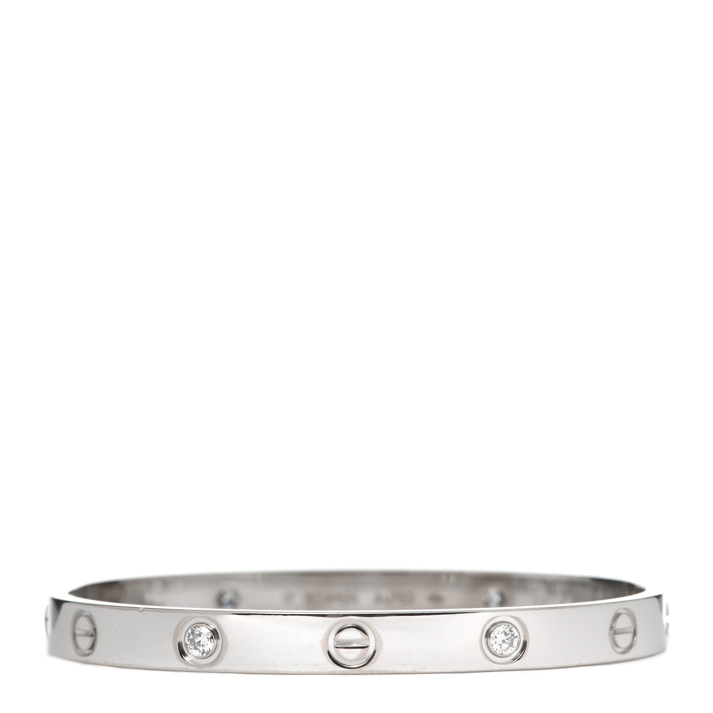 18K White Gold 4 Diamond LOVE Bracelet 17