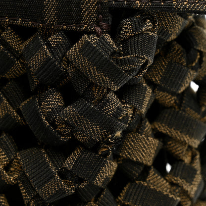 Fendi Fabric Jacquard FF 1974 Woven Knotted Mini Peekaboo I SEE U Satchel Tobacco Moro 11 of 11