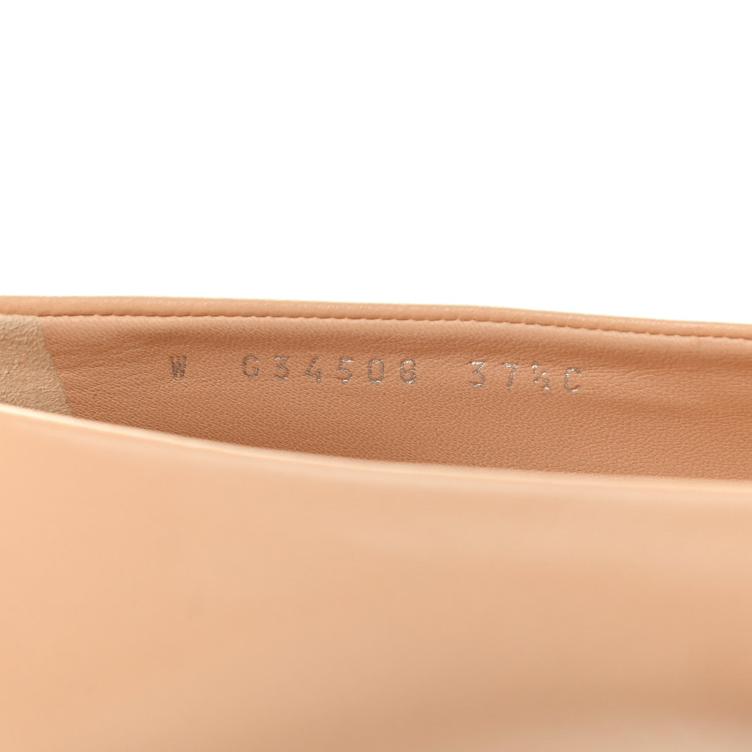 Chanel Lambskin Cap Toe CC Flats 37.5 Beige Black 6 of 6