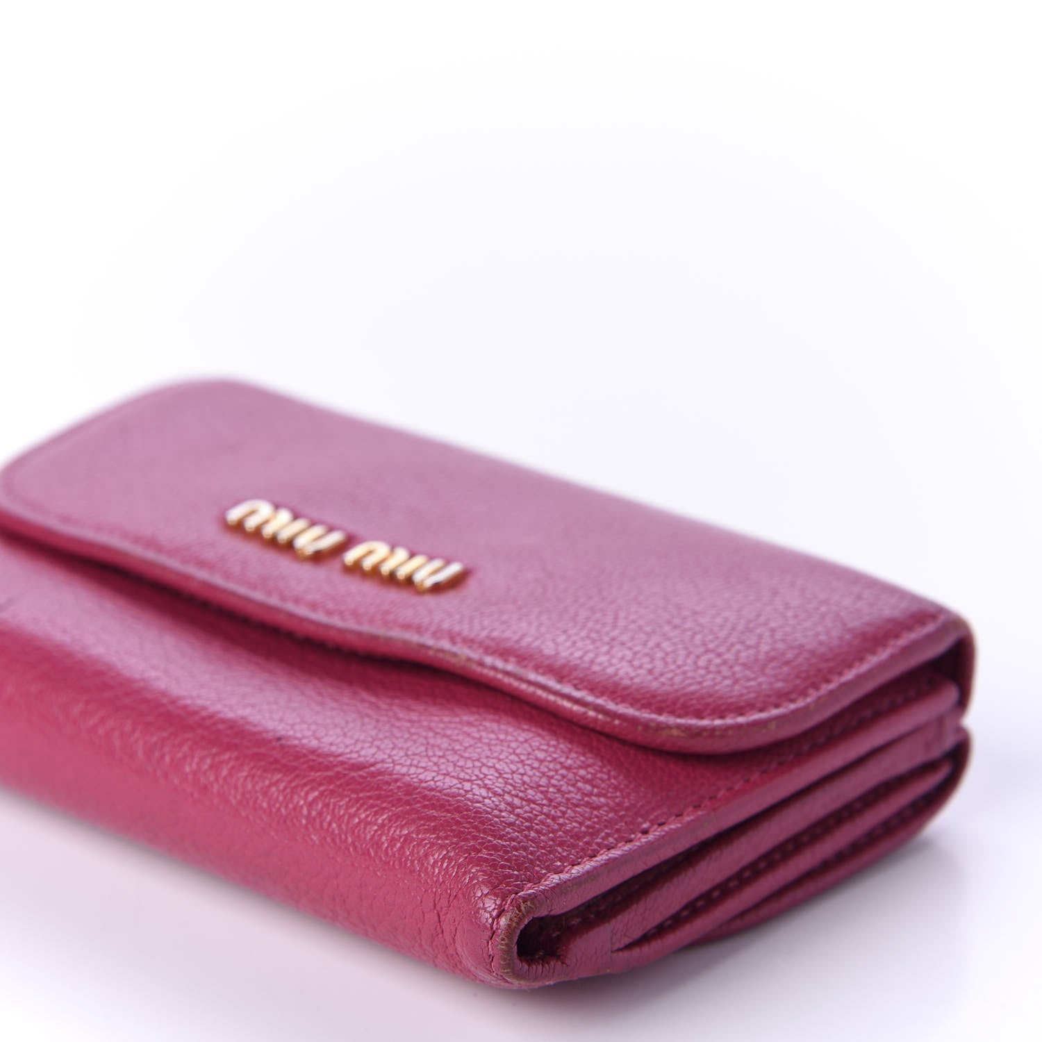 Miu Miu Goatskin Madras Flap Wallet Peonia 7 of 8