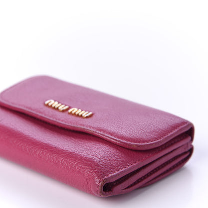 Miu Miu Goatskin Madras Flap Wallet Peonia 7 of 8