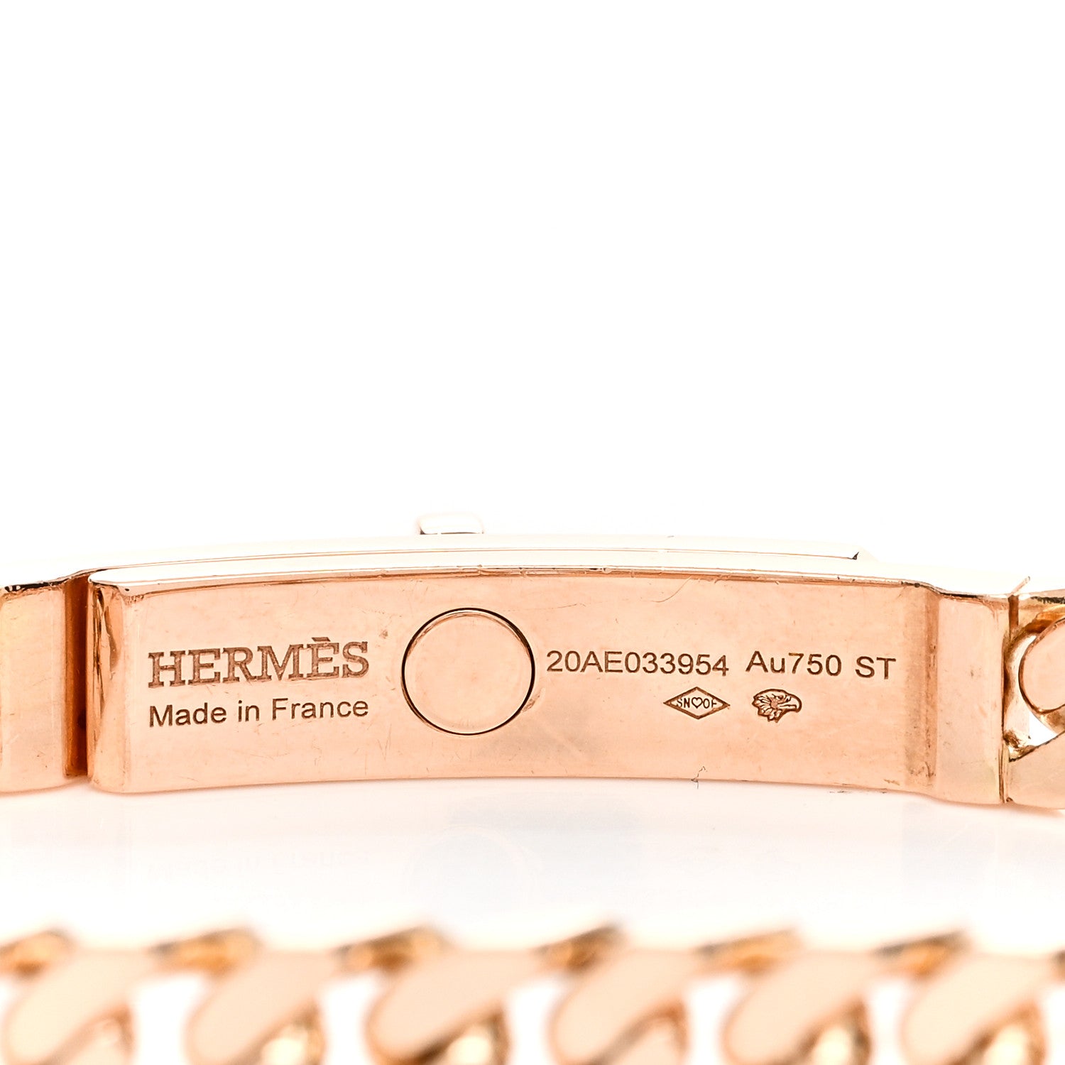 Hermes 18K Rose Gold Diamond PM Kelly Chaine Bracelet ST 3 of 3