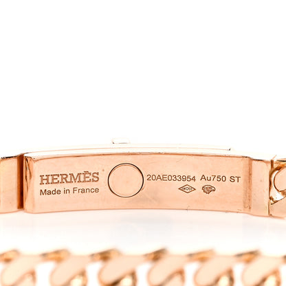 Hermes 18K Rose Gold Diamond PM Kelly Chaine Bracelet ST 3 of 3