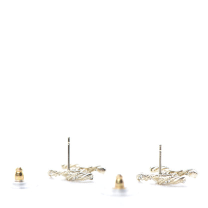 Chanel Crystal Twisted CC Earrings Gold 3 of 5