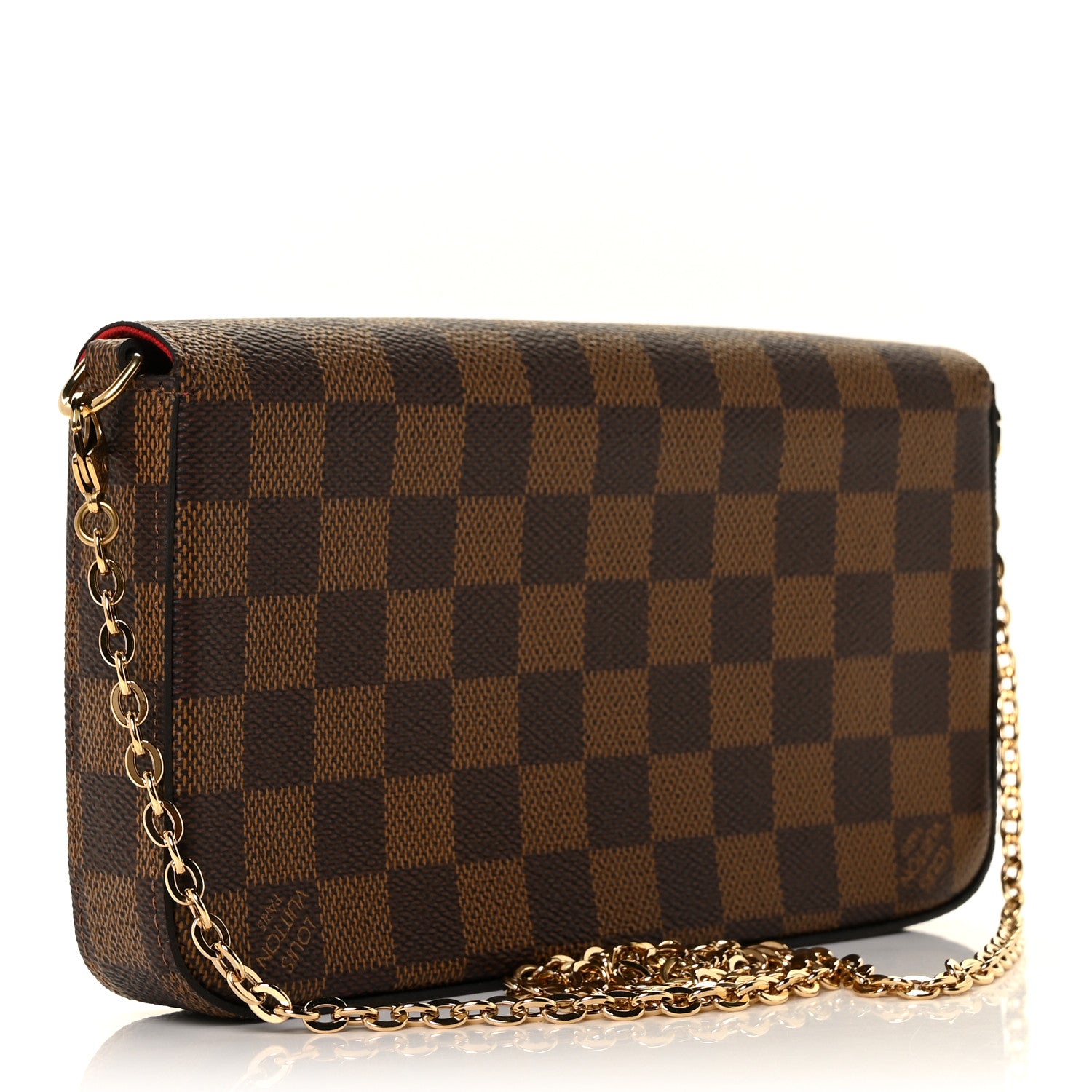 Louis Vuitton Damier Ebene Pochette Felicie Chain Wallet 4 of 11