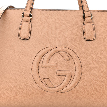 Gucci Dollar Calfskin Large Soho Top Handle Satchel Camelia 8 of 10