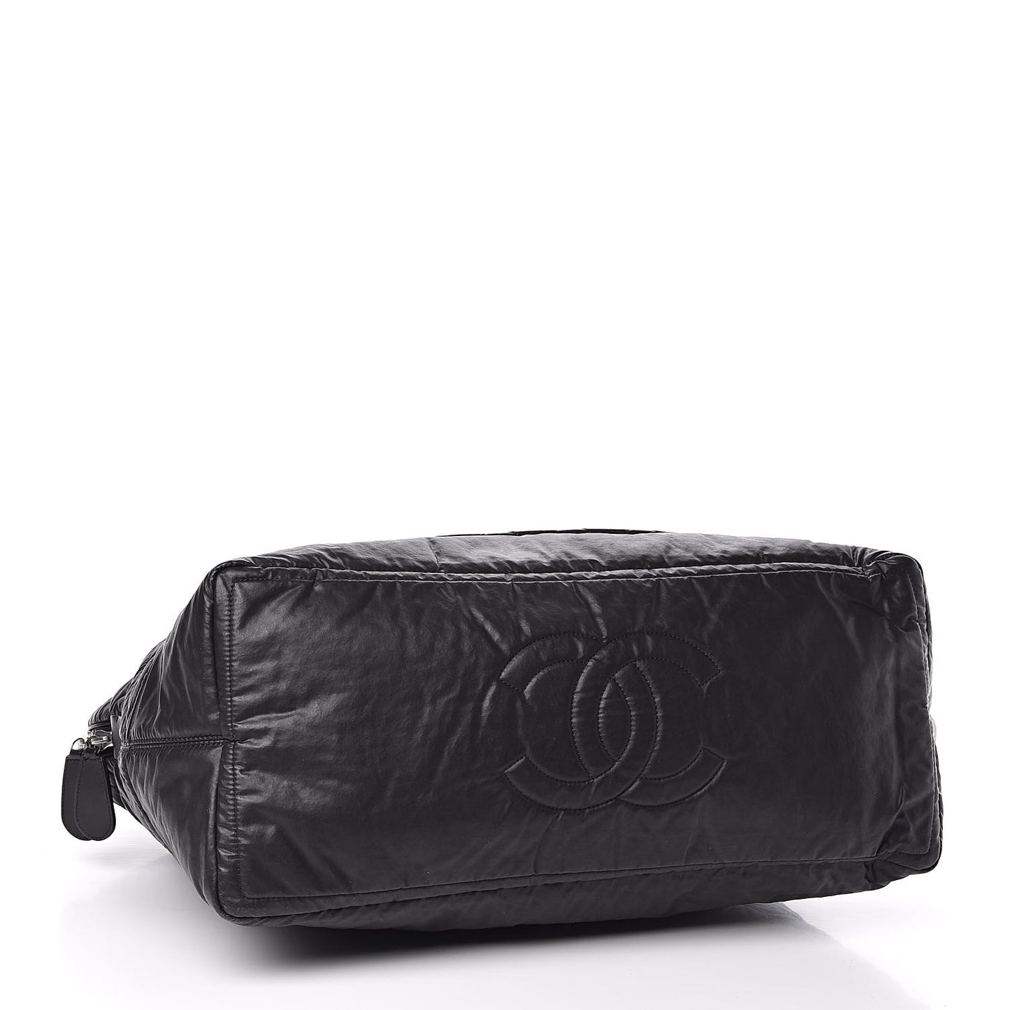 Coated Canvas Quilted Large Garment Travel Bag Black