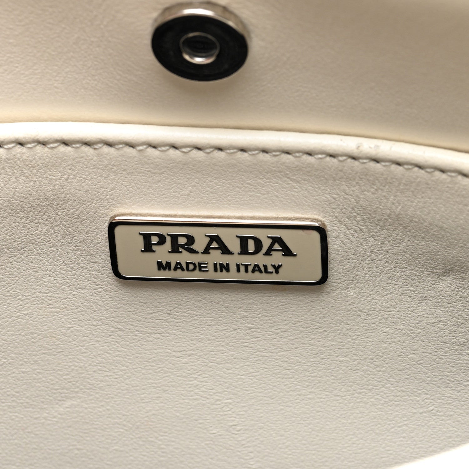 Prada Spazzolato Cleo Shoulder Bag White 6 of 9