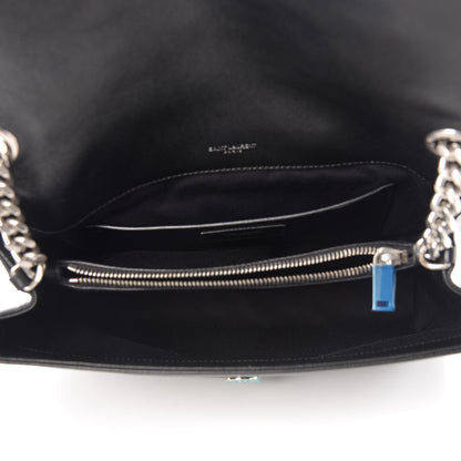 Saint Laurent Grain De Poudre Medium West Hollywood Monogram Fold-Over Black 5 of 10