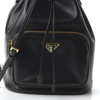 Prada Light Calfskin Saffiano Mini Bucket Crossbody Bag Black 10 of 10