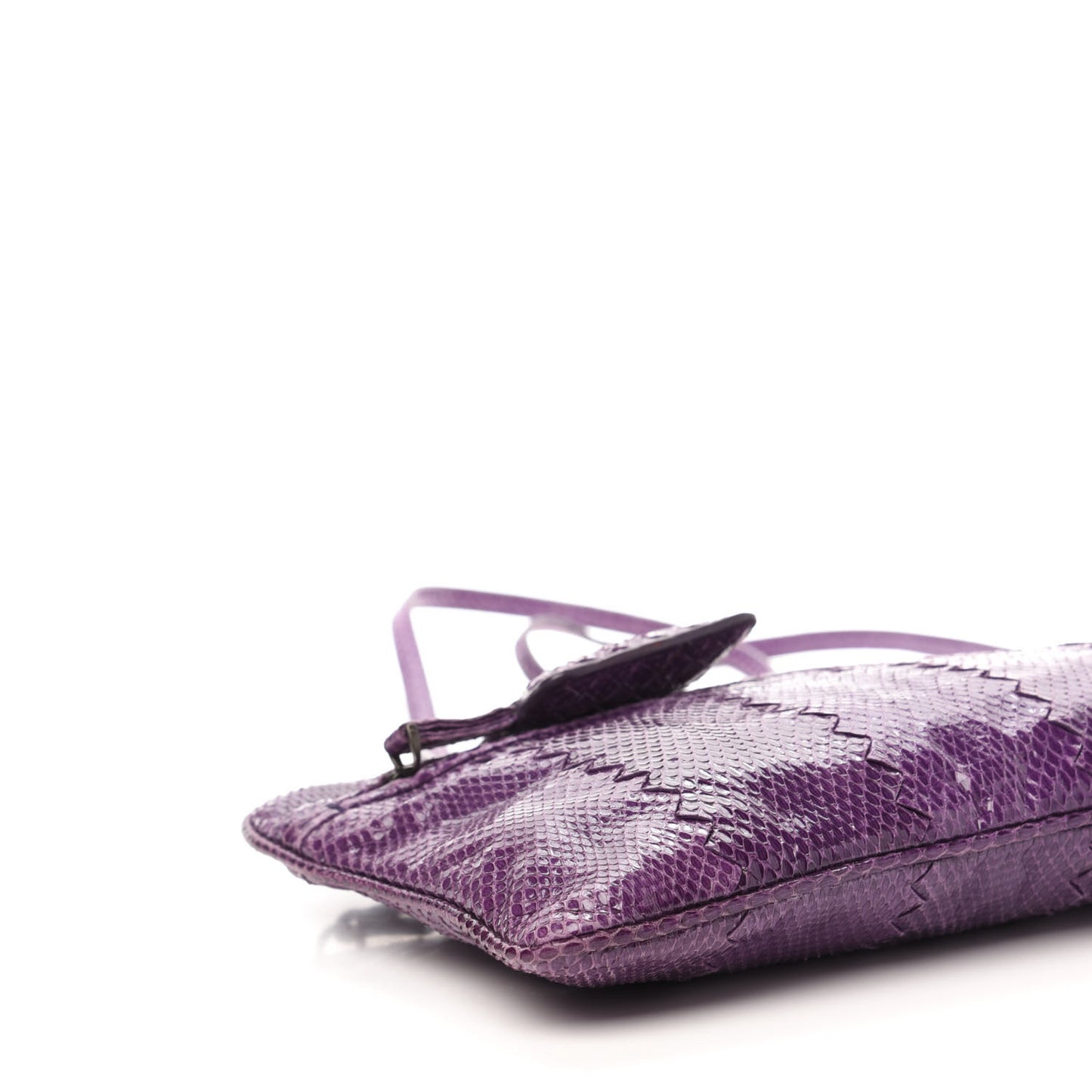 Ayers Snakeskin Flat Clutch Crossbody Purple