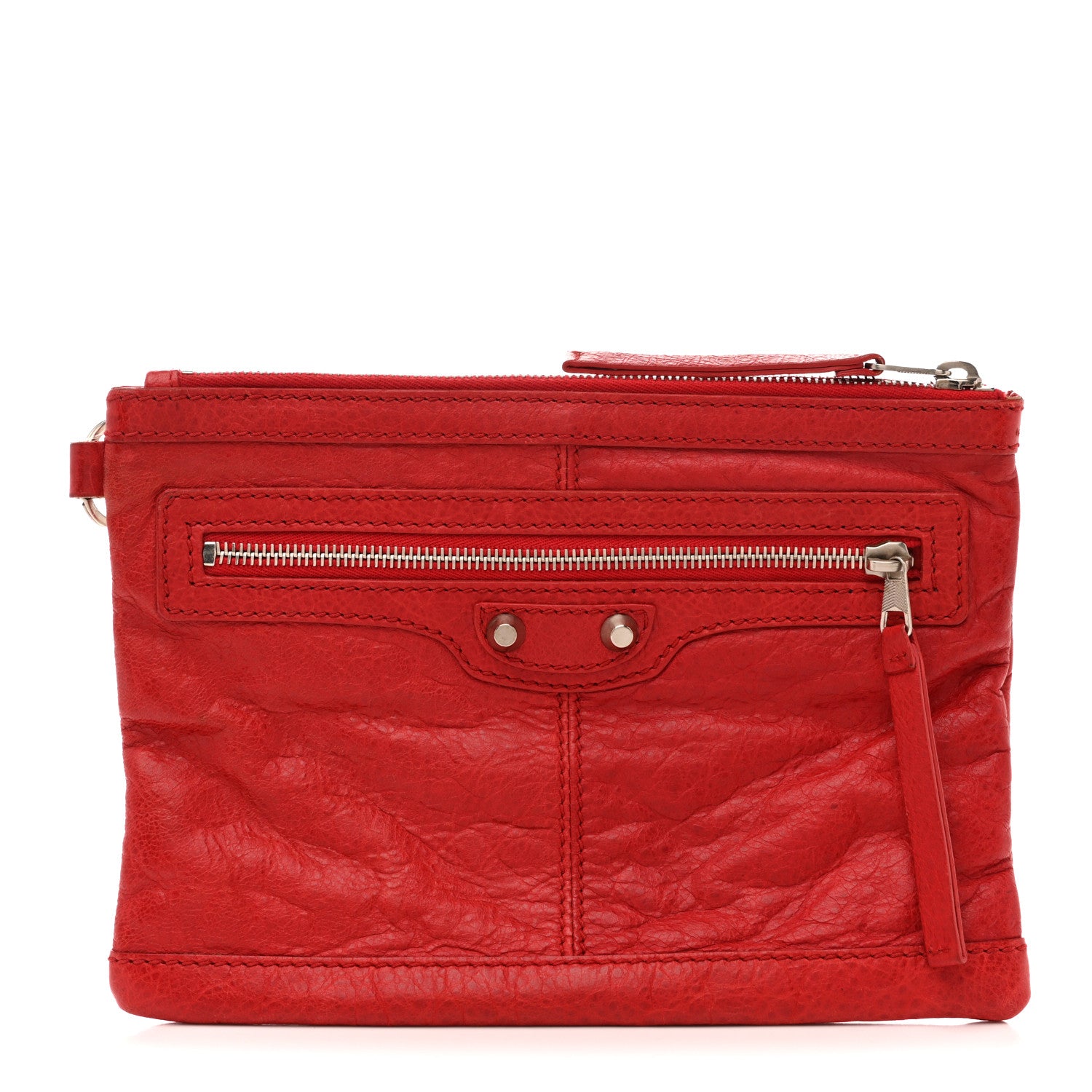 Balenciaga Agneau Arena Classic Hardware Small Clip Rouge Coquelicot 1 of 12