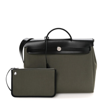 Hermes Military Toile Vache Hunter Herbag 39 Vert De Gris Black 3 of 12
