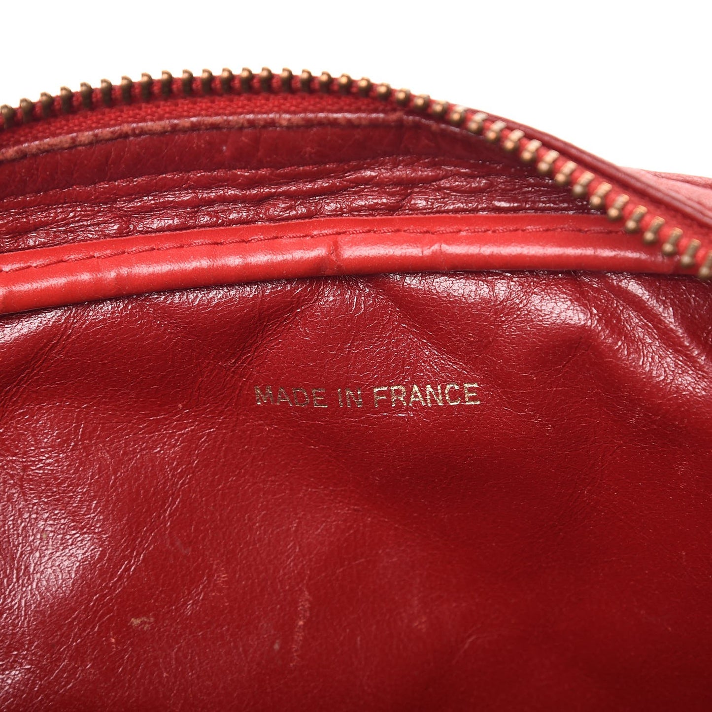 Lambskin Quilted Camera Case Red