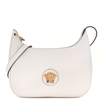 Versace Calfskin La Medusa Medium Hobo Crossbody White 1 of 10