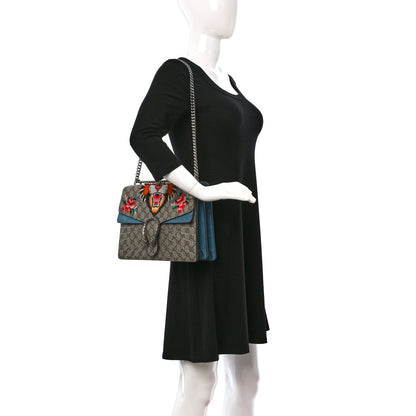 Gucci GG Supreme Monogram Angry Cat Embroidered Medium Dionysus Shoulder Bag Beige Ultramarine 2 of 11
