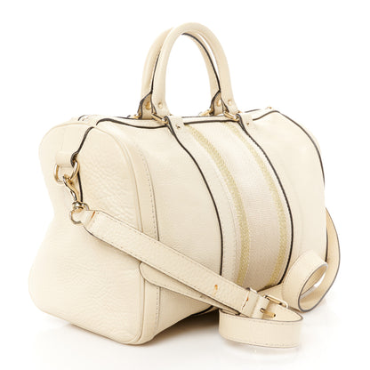 Gucci Calfskin Vintage Web Medium Boston Mystic White 3 of 14