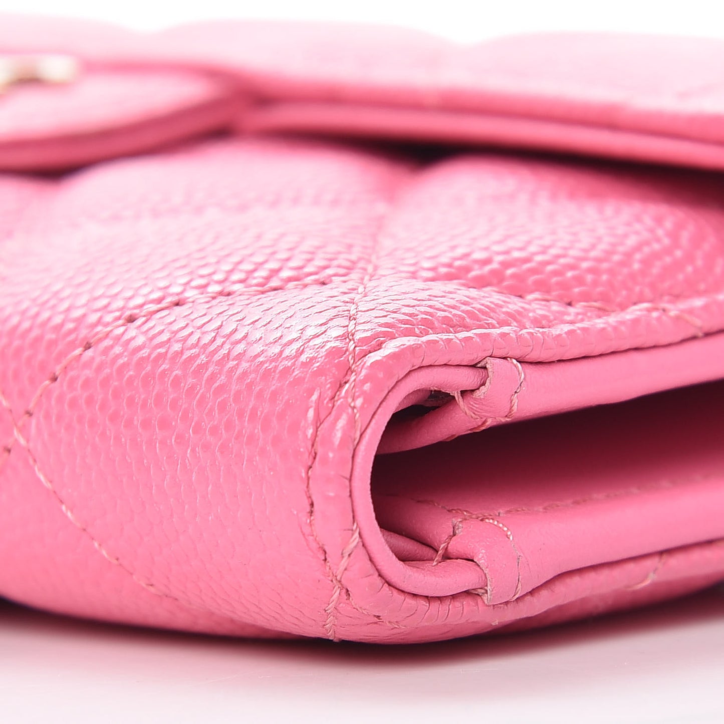 Caviar Quilted Medium Flap Wallet Pink