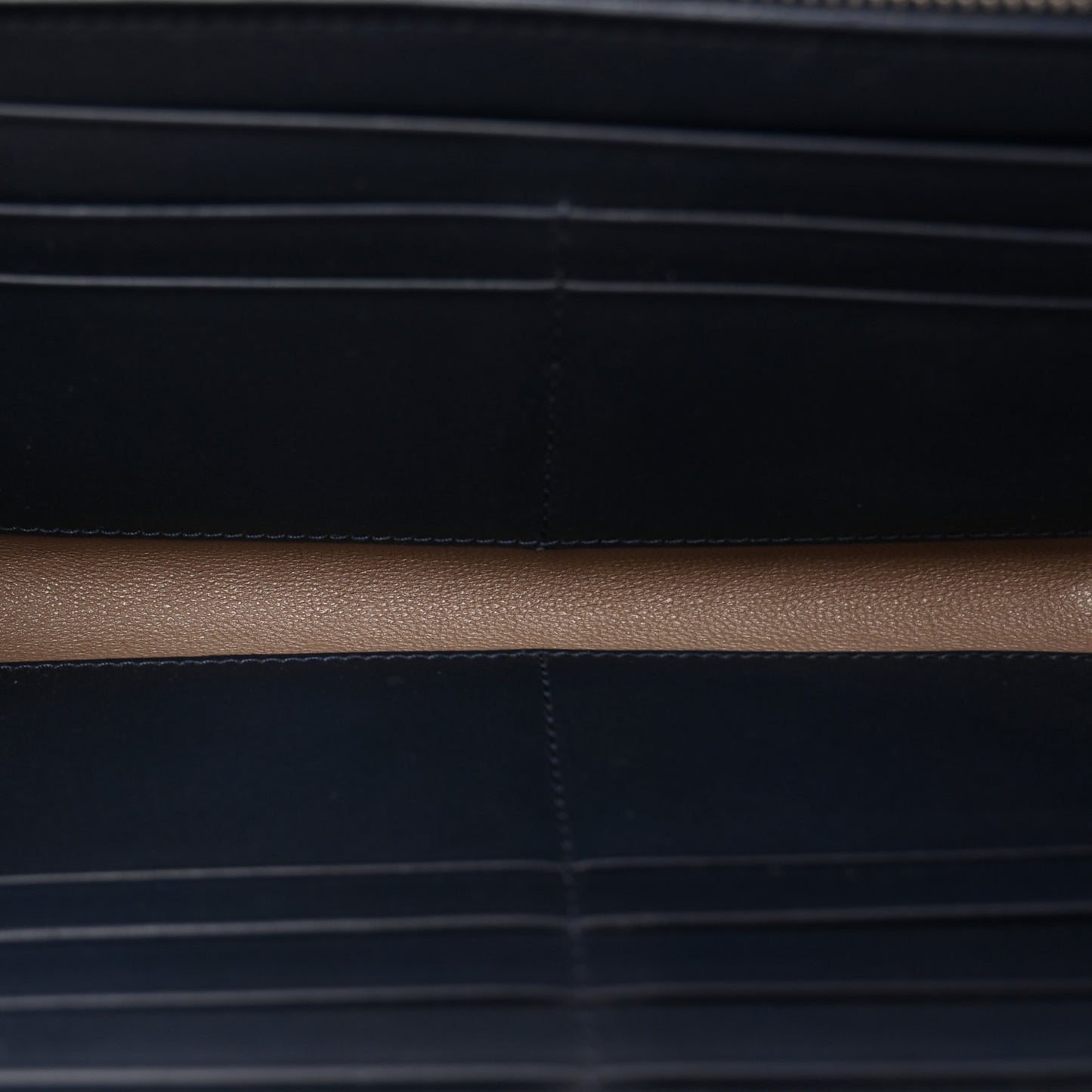 Nappa Intrecciato Zip Around Wallet Blue