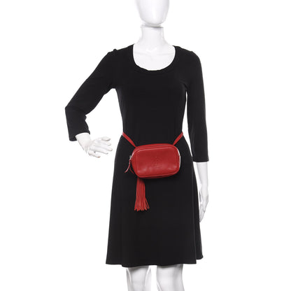 Saint Laurent Lambskin Monogram Lou Belt Bag Red 2 of 11