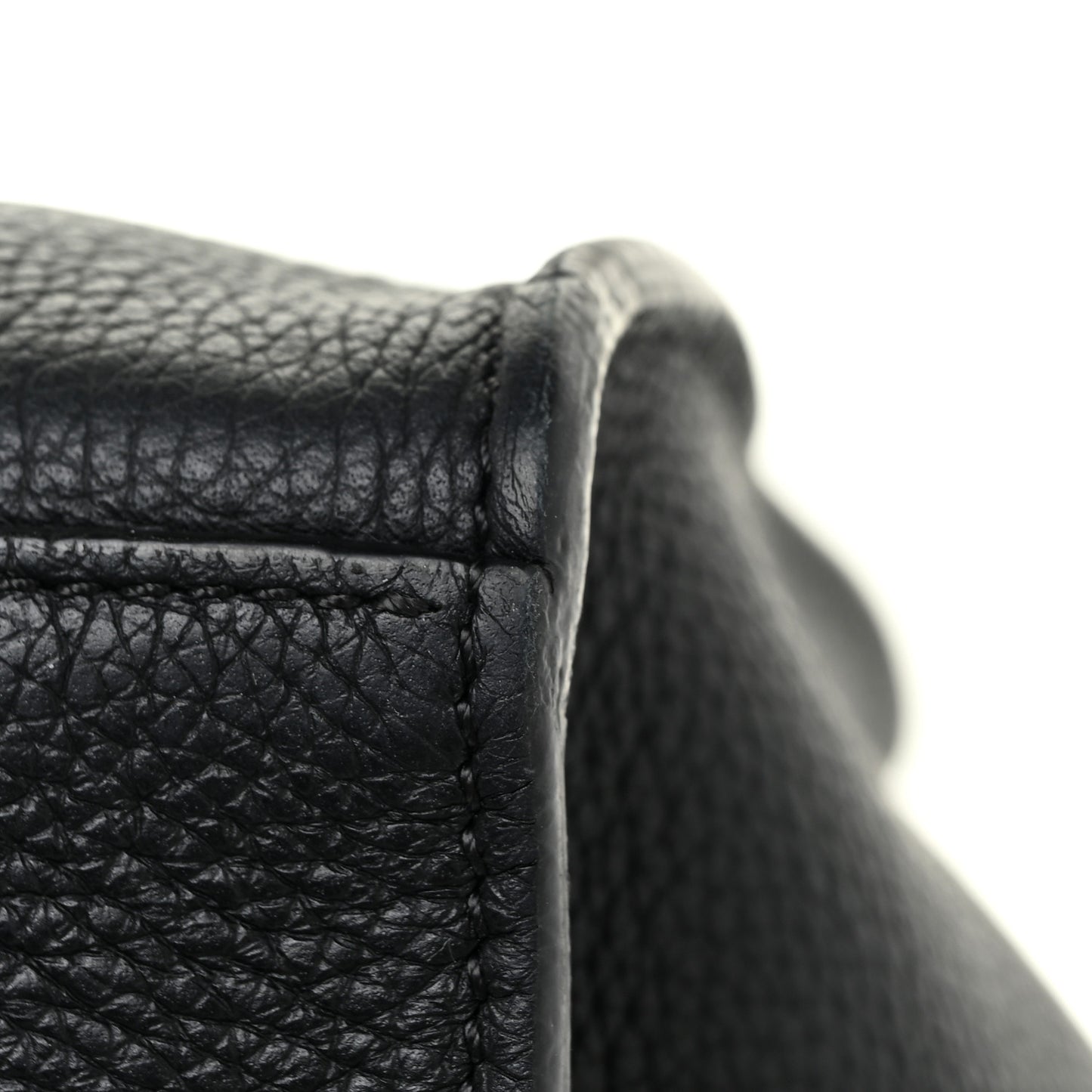 Supple Grained Calfskin Small Big Bag Black