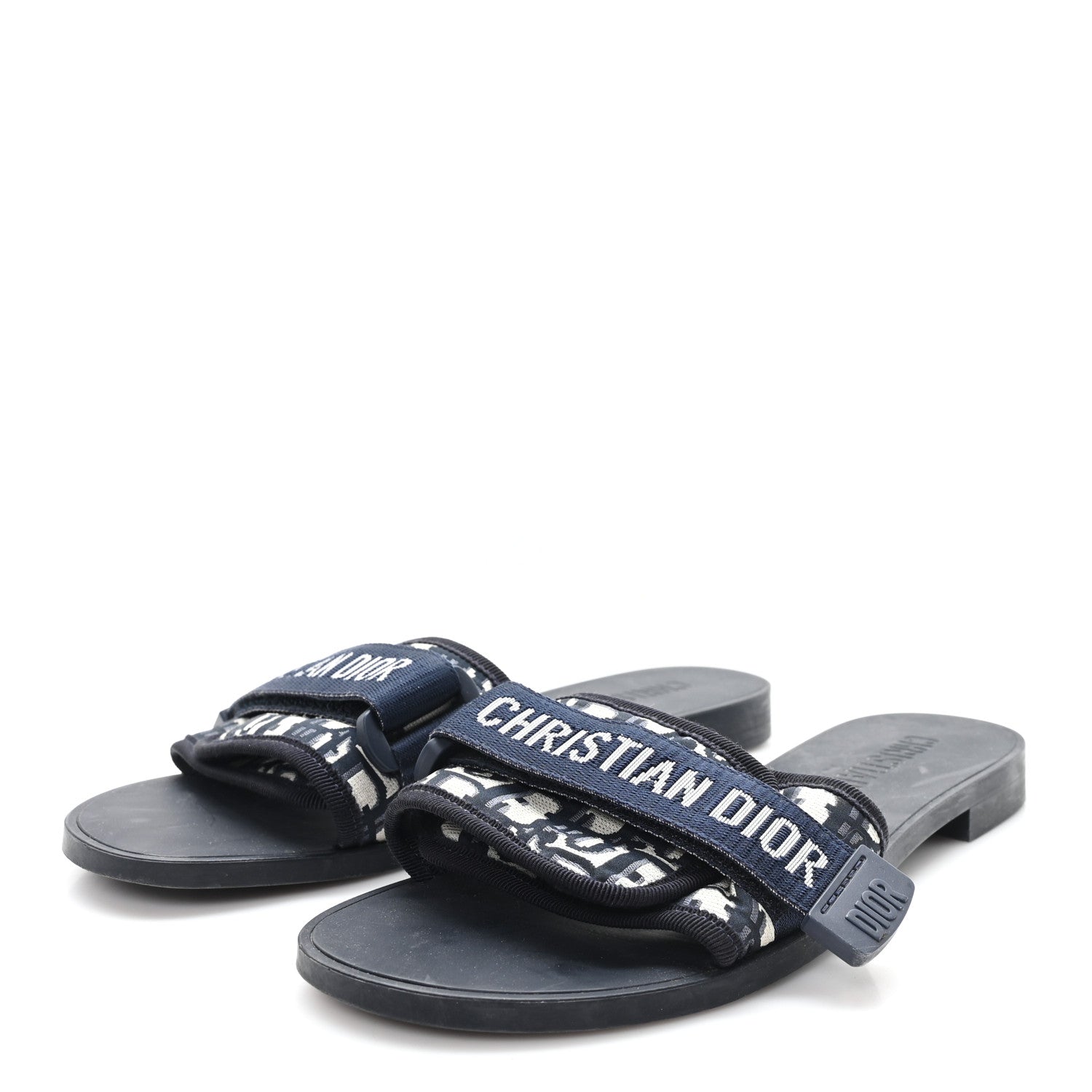 Christian Dior Nylon Oblique Dio(r)evolution Slide Sandals 38 Deep