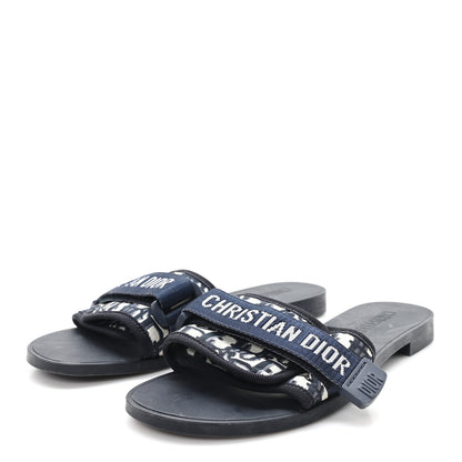 Christian Dior Nylon Oblique Dio(r)evolution Slide Sandals 38 Deep Blue 4 of 10