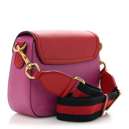 Gucci Calfskin Medium Lady Web Shoulder Bag New Rosette Hibiscus Red 3 of 14