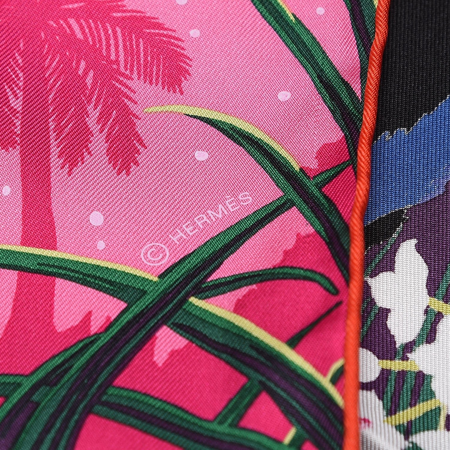Hermes Silk Tyger Tyger Scarf 90 Rose Vif Indigo Vert 3 of 4