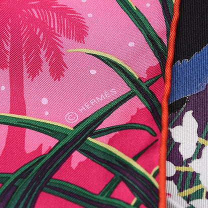 Hermes Silk Tyger Tyger Scarf 90 Rose Vif Indigo Vert 3 of 4